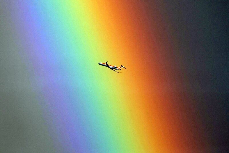 Airplane in Rainbow — Red