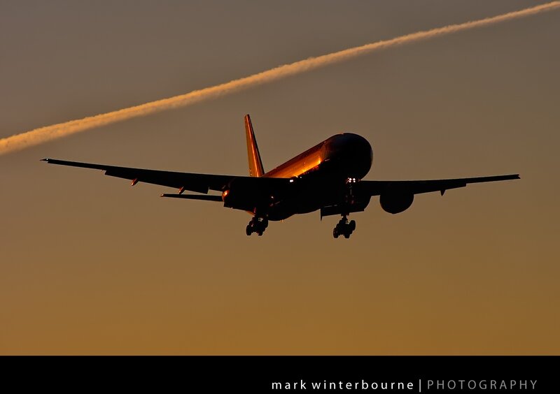 Airplane in Silhouette — Orange