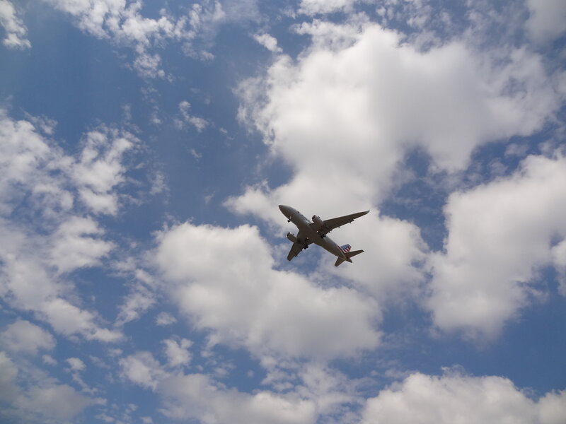 Airplane in Sky — Blue, Serene