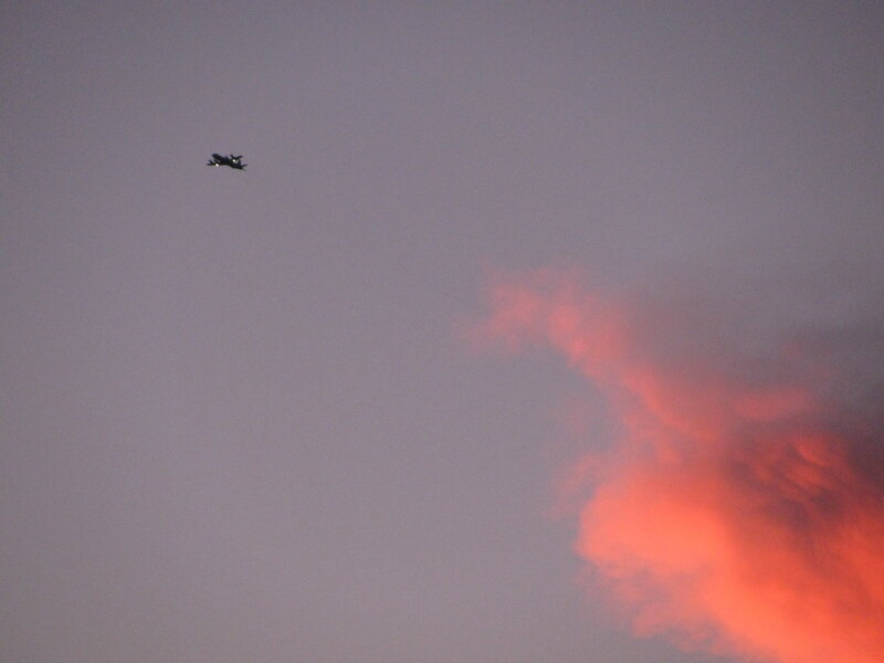 Airplane in Sky — Gray, Dramatic
