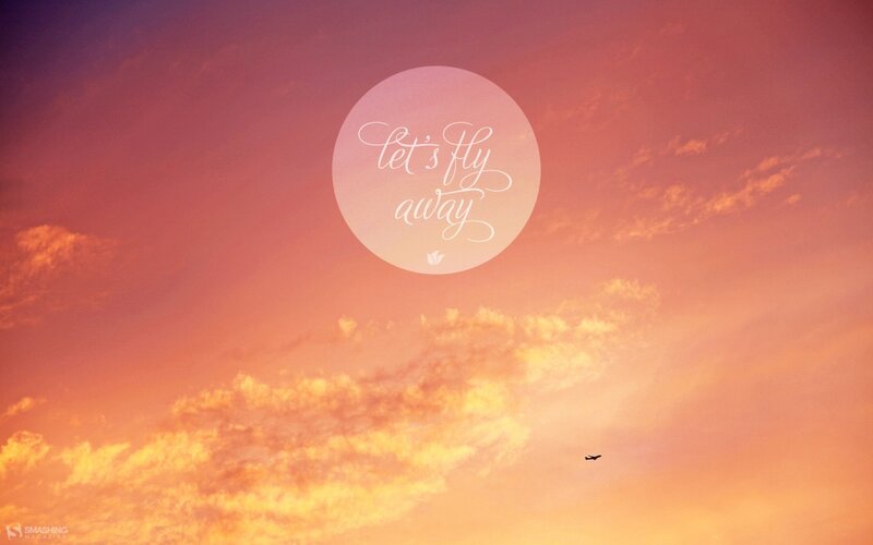 Airplane in Sunset Sky — Orange