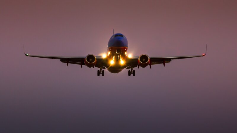 Airplane Landing — Purple