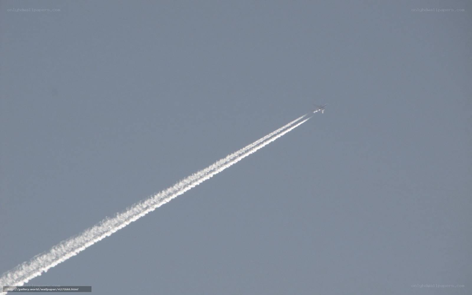 Airplane leaving contrail