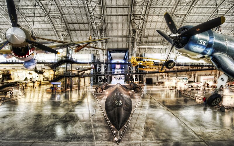 Airplane museum exhibit