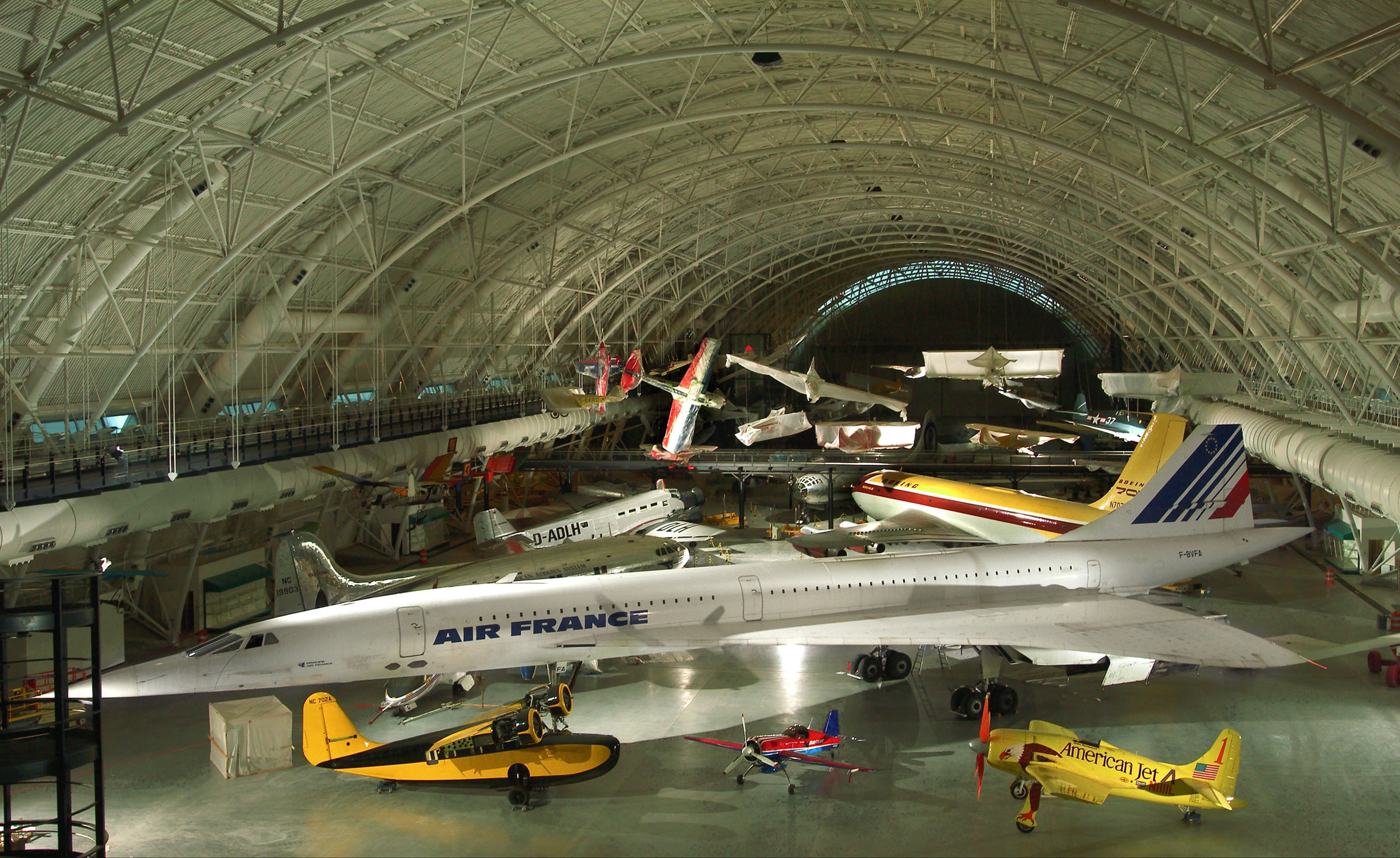 Airplane museum exhibit