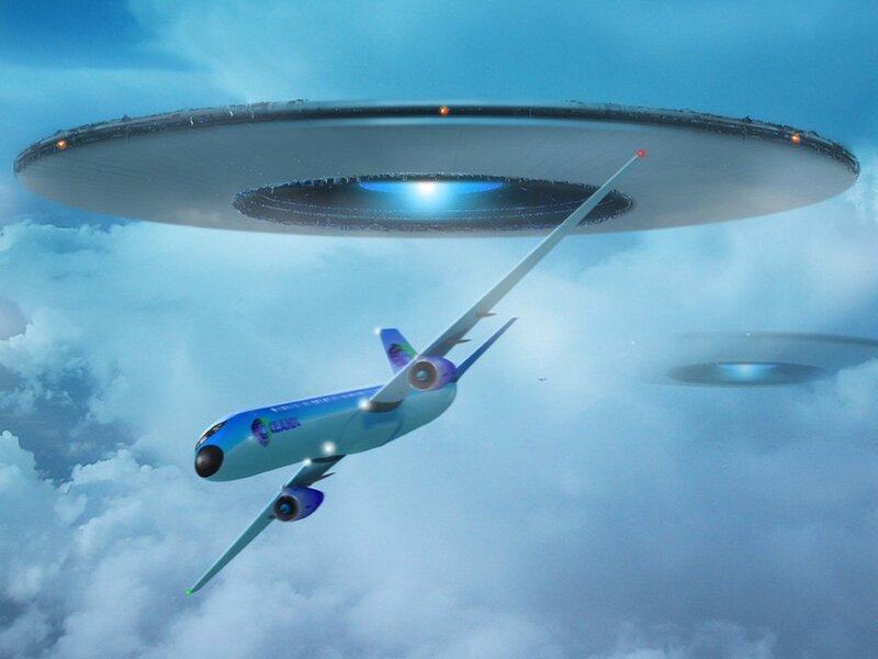 Airplane Near UFO