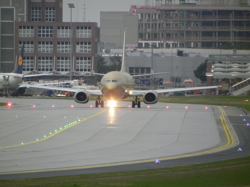 Airplane on airport runway