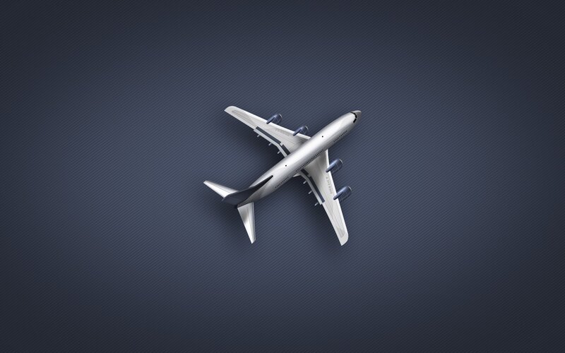 airplane on dark background