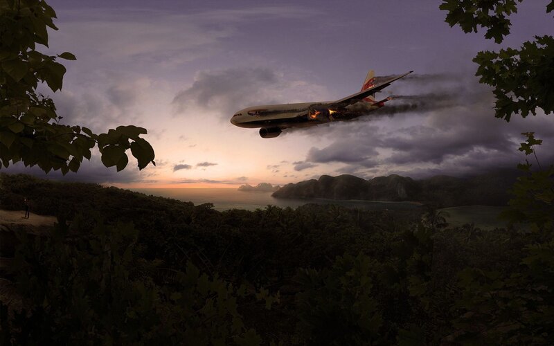 Airplane on Fire — Purple, Dramatic