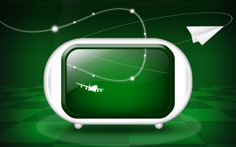 airplane on green screen
