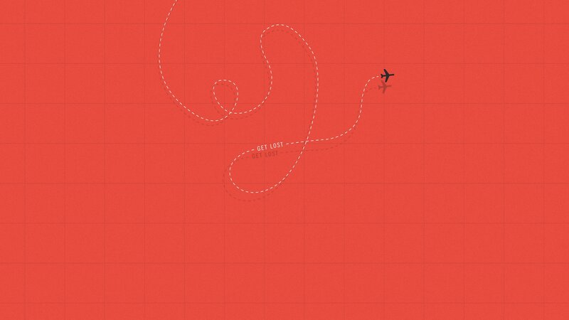 Airplane on Red Grid