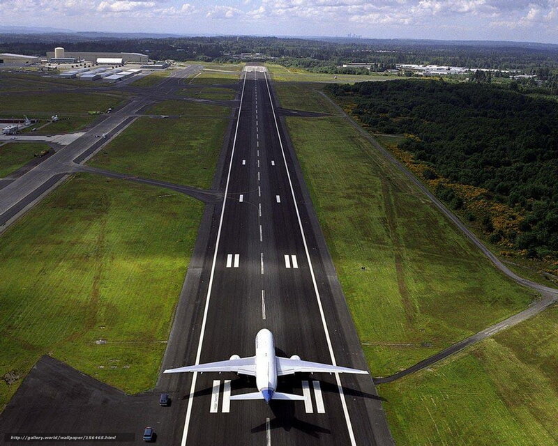 Airplane on runway at airport