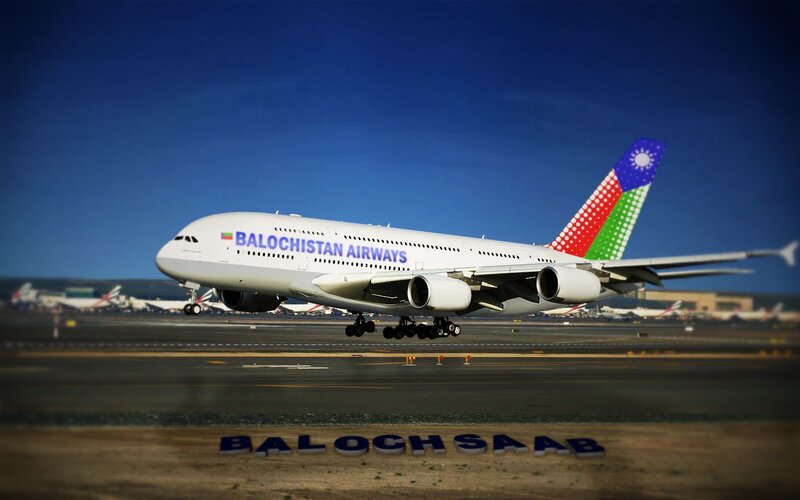Airplane on Runway — Blue, Dramatic, Afternoon