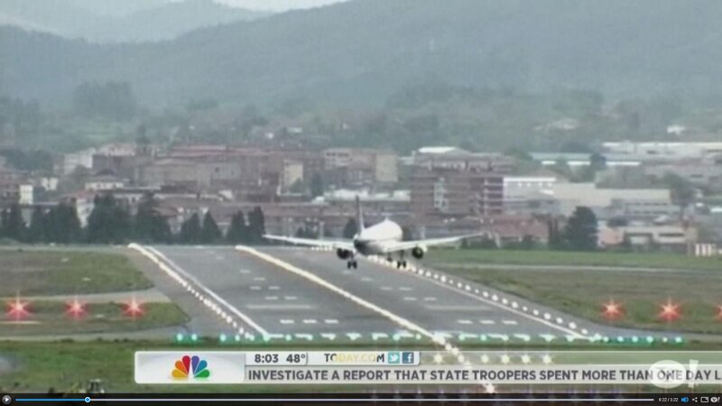 Airplane on Runway — Gray, Overcast