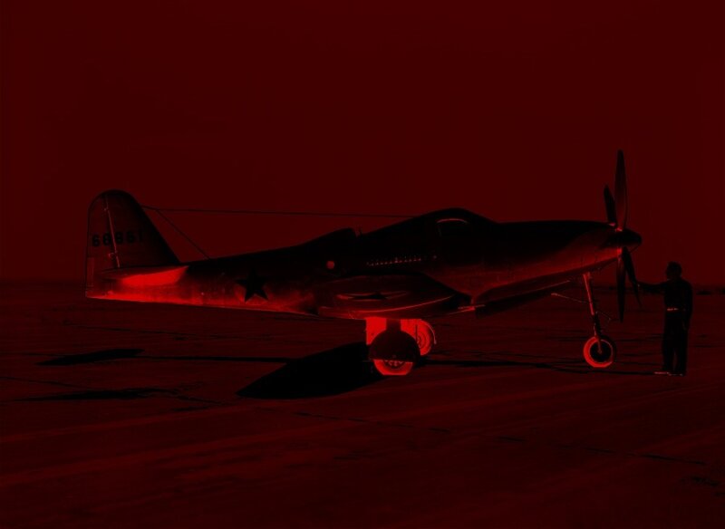 Airplane on Tarmac — Red