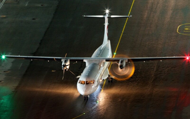Airplane on Tarmac — White, Dramatic