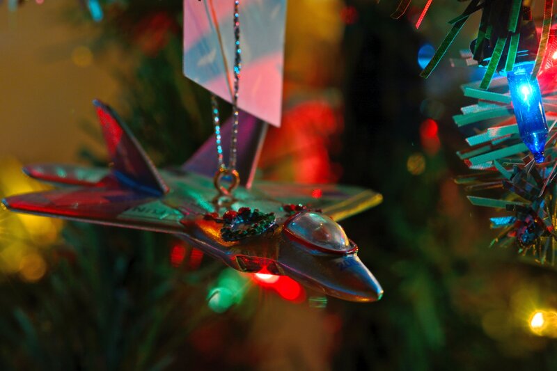 Airplane Ornament on Tree