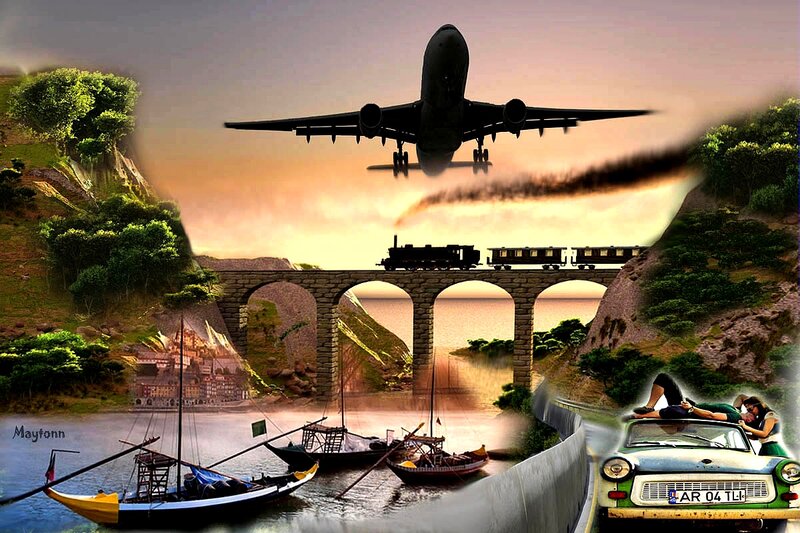 Airplane over Bridge