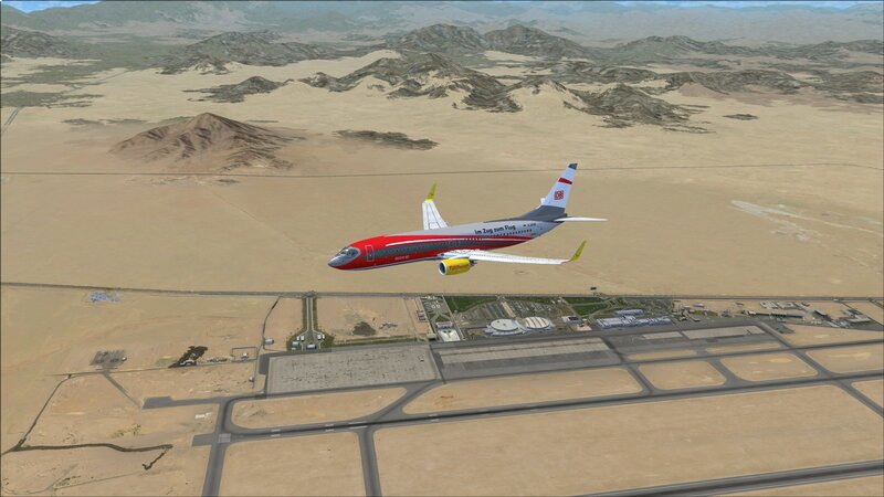 Airplane over Desert — Brown