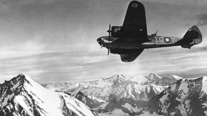 Airplane over Mountains — Black