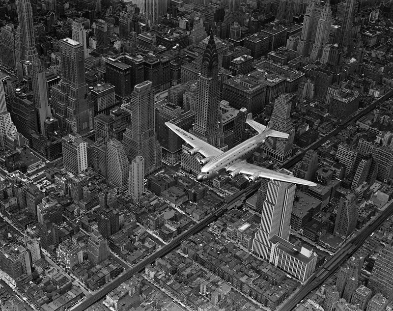 Airplane over New York City