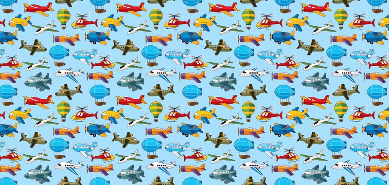 Airplane Pattern — Blue