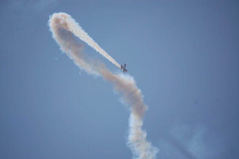 airplane performing aerobatic loop