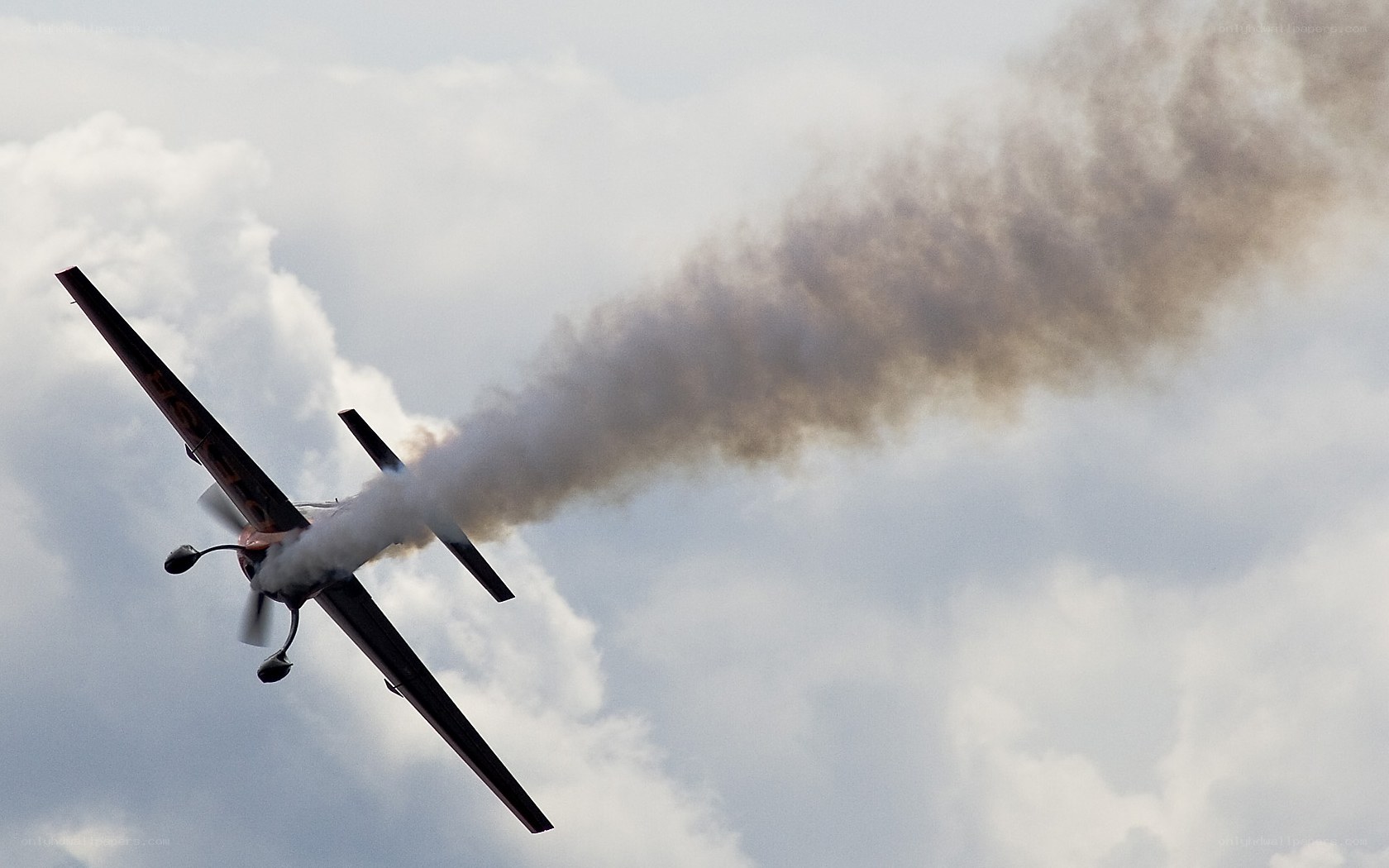 Airplane performing aerobatic stunt
