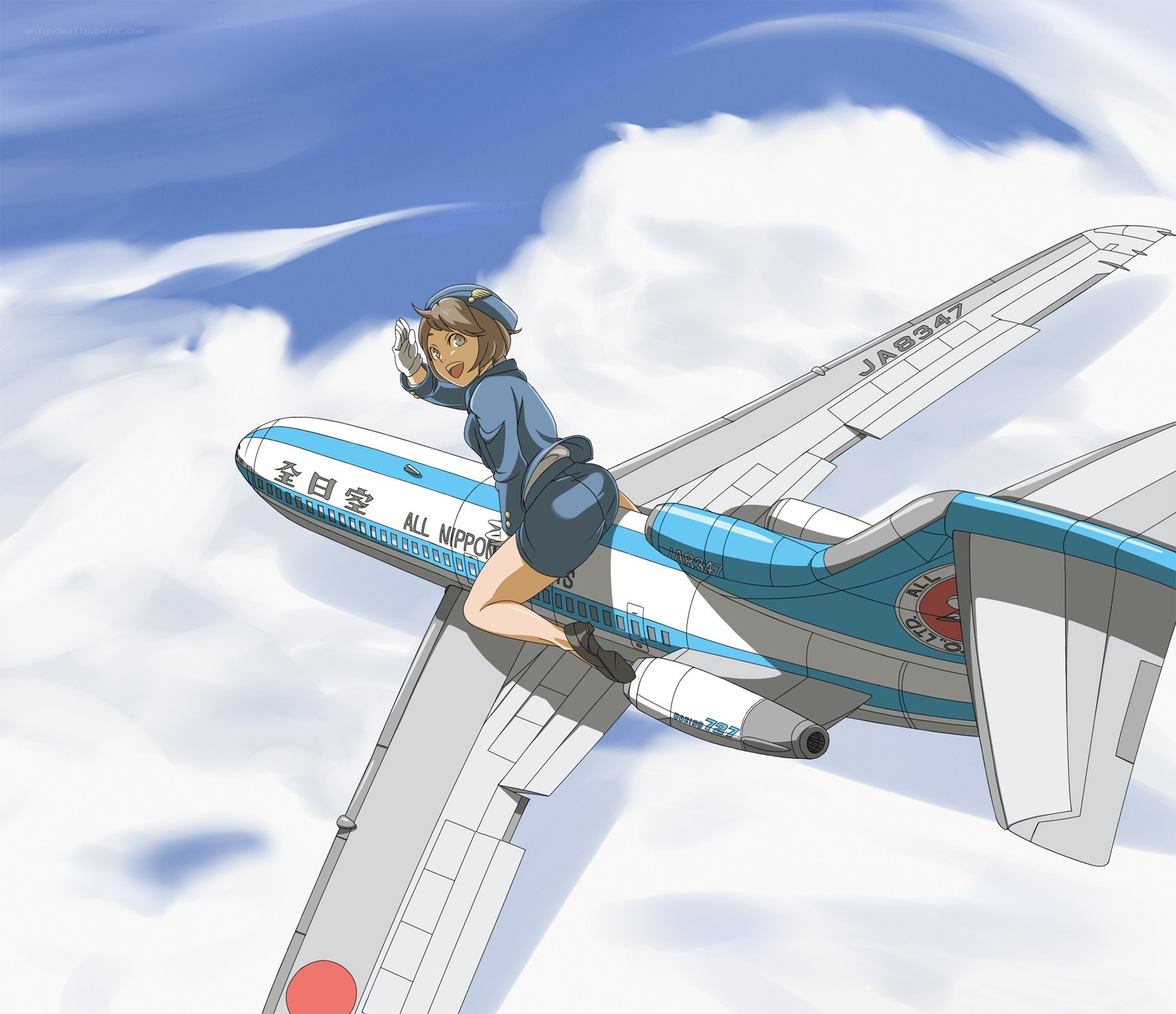 airplane pilot anime character