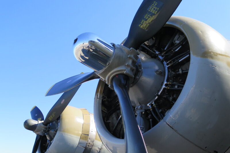 Airplane Propeller Engine — Blue, Clear, Afternoon