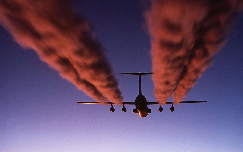 Airplane Releasing Smoke