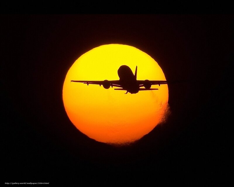 Airplane Silhouette at Sunset