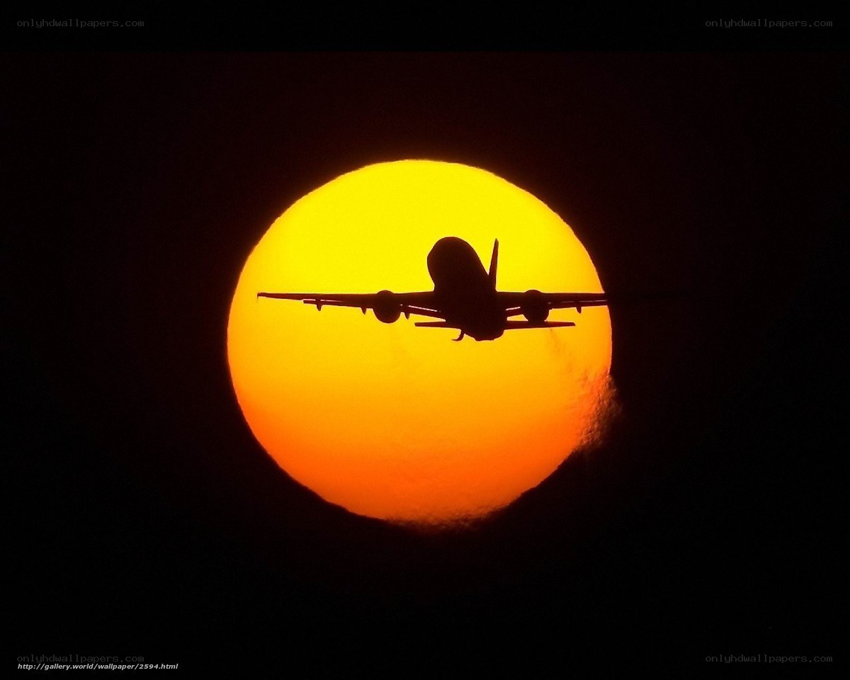 Airplane Silhouette at Sunset