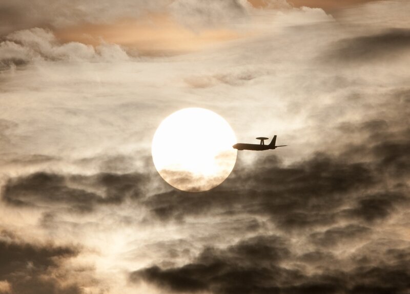 Airplane Silhouette — Brown