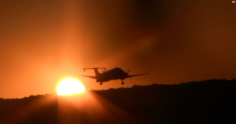 Airplane Silhouette — Orange, Dramatic, Sunset