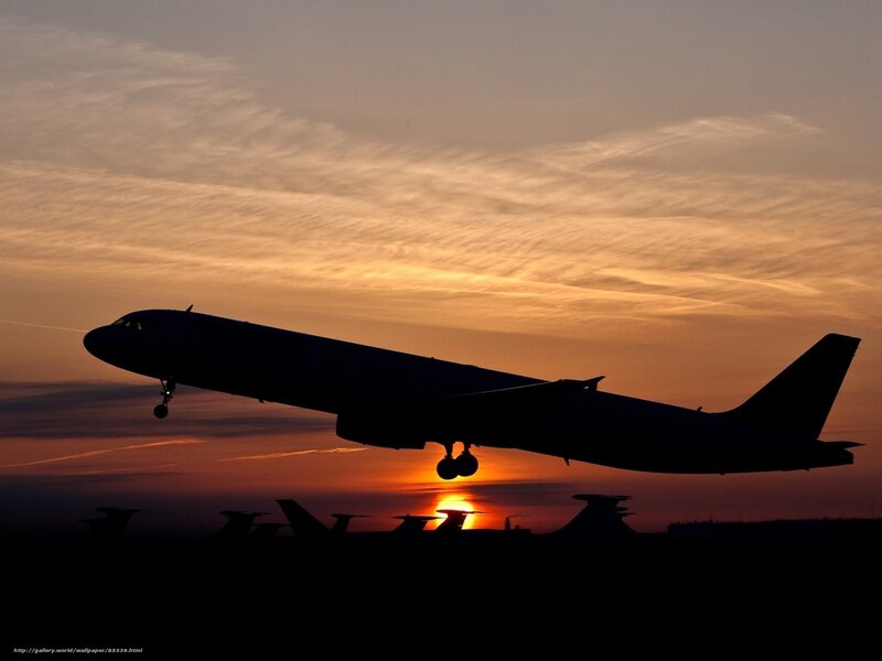 Airplane Silhouette — Orange