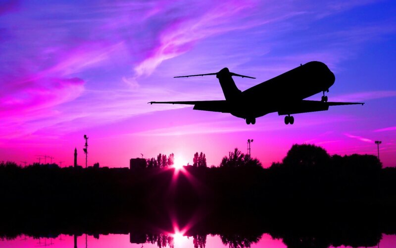 Airplane Silhouette — Purple