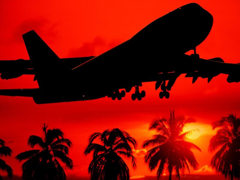 Airplane Silhouette — Red