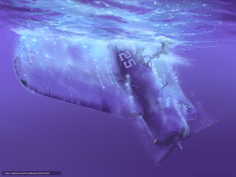 airplane sinking underwater