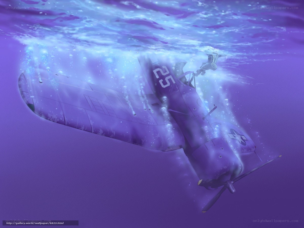 airplane sinking underwater