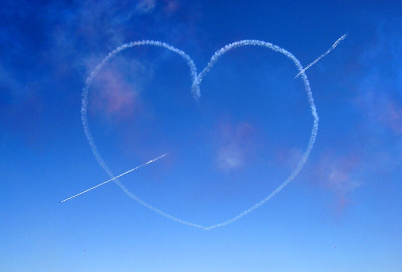 Airplane Smoke Heart — Blue