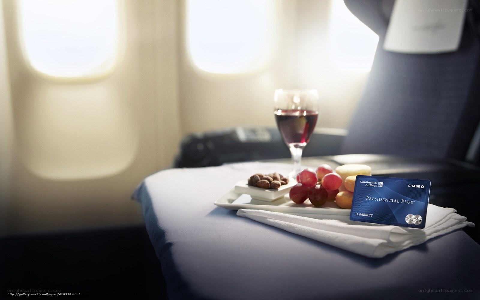Airplane snack with credit card