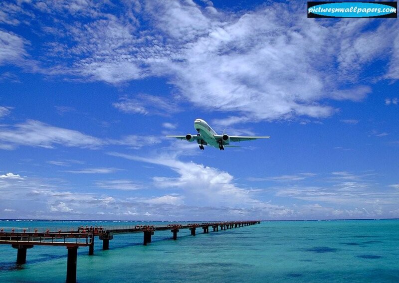 Airplane Taking Off — Blue, Serene