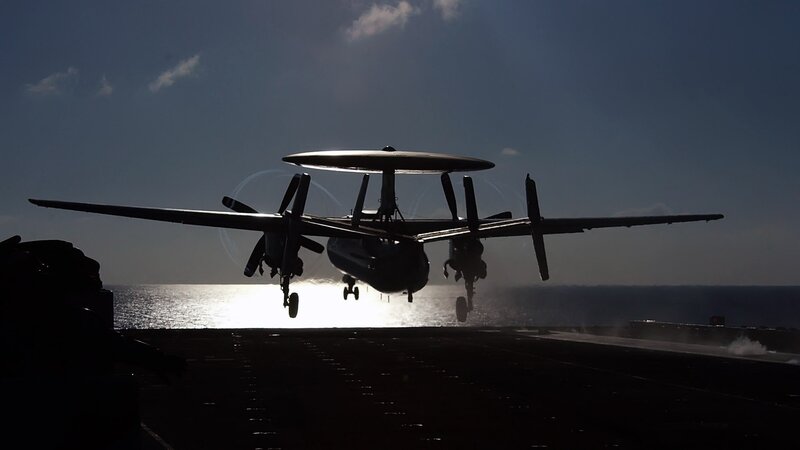 Airplane taking off from aircraft carrier