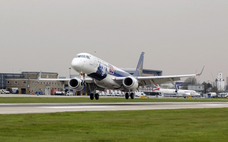 airplane taking off from runway