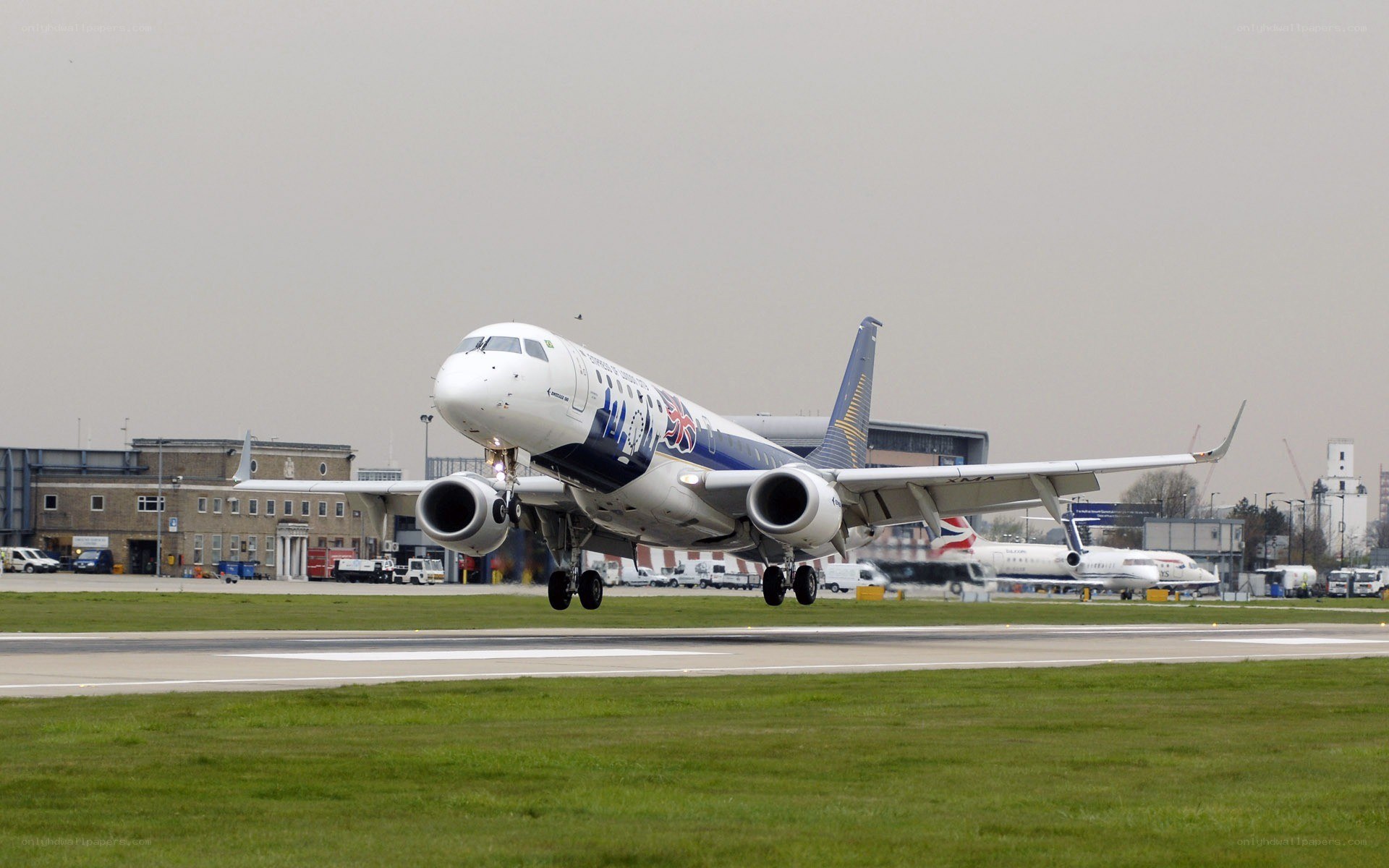 airplane taking off from runway