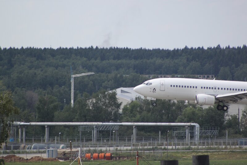Airplane taking off from runway