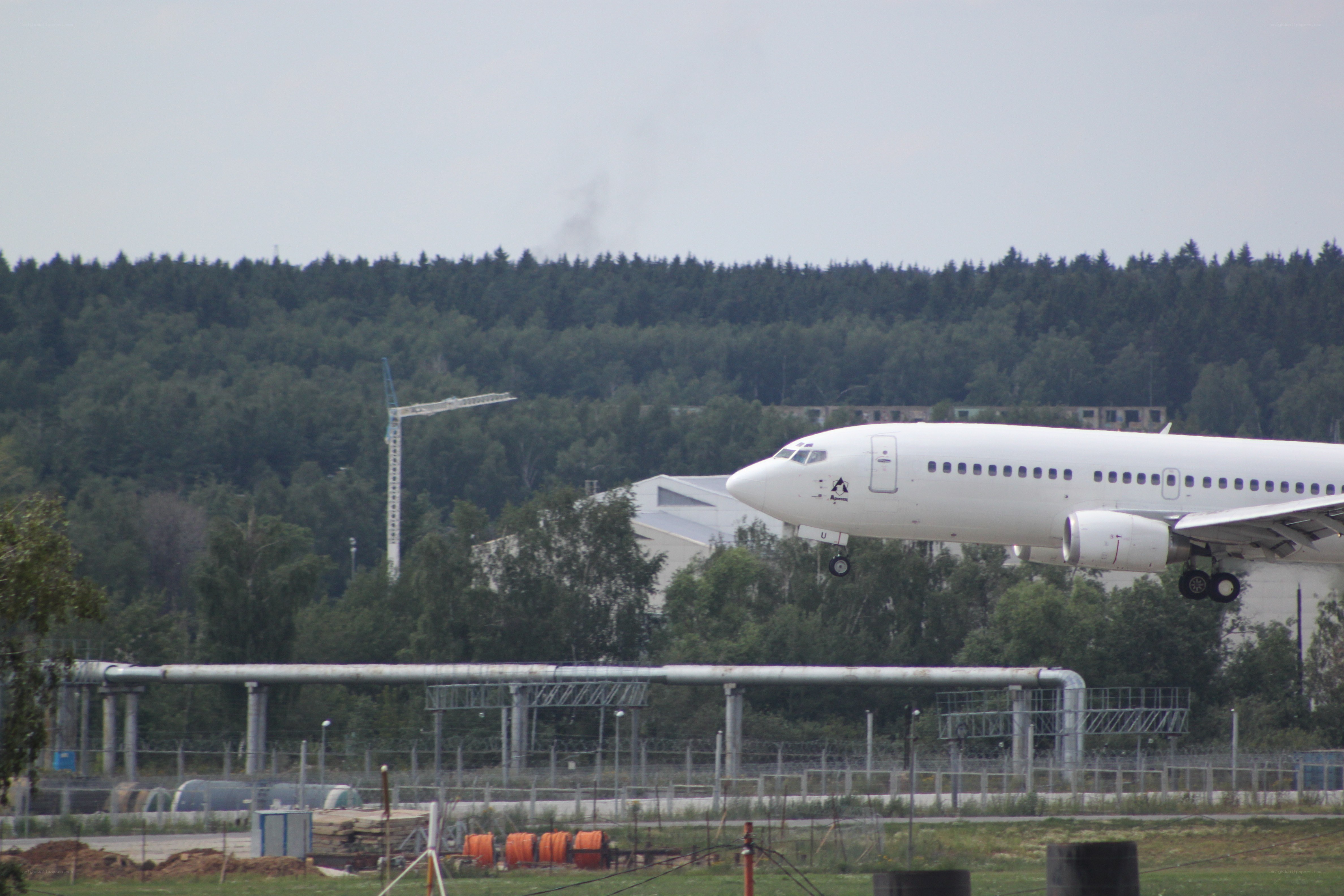 Airplane taking off from runway