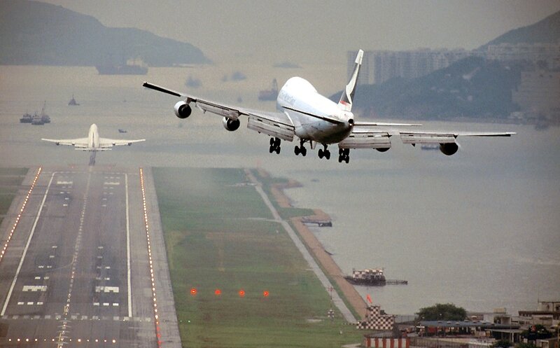 Airplane Taking Off — Gray, Overcast