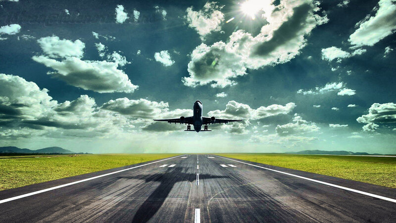 Airplane Taking Off — Green